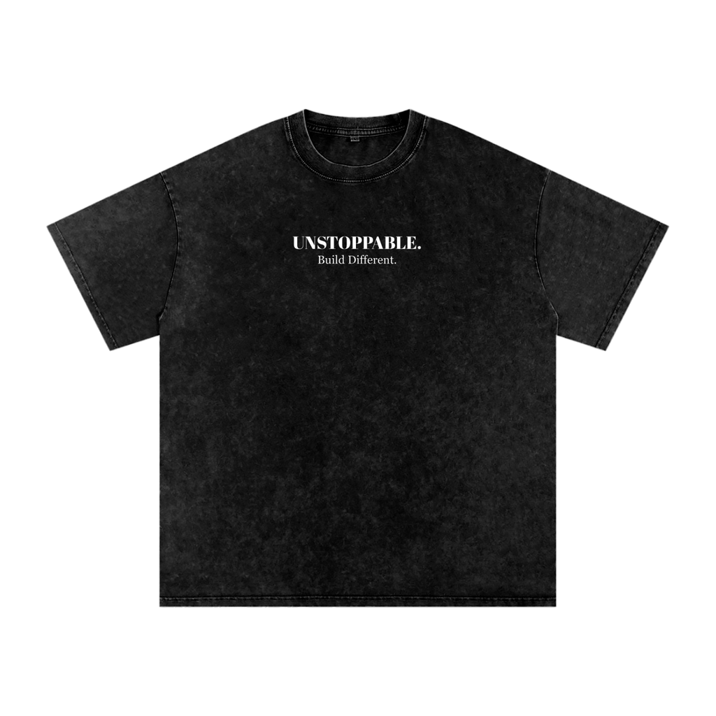 Snow Washed Oversized Cotton T-Shirt, Male Angel